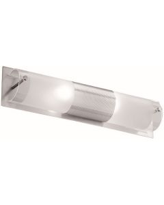 Φωτιστικό Μπάνιου Απλίκα Castra 2xE14 Max 42W Γυαλί/Χάλυβας Λευκό/Χρώμιο 380x90x80