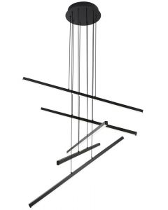 Φωτιστικό Σαλονιού Κρεμαστό Ray LED 60W 3000K 1829Lm D:800 Μέταλλο Μαύρο